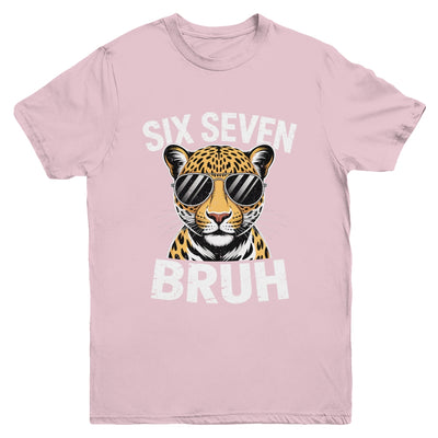 Boys Animal Print Leopard Bruh Cheetah 67 Meme Six Seven Youth Shirt | teecentury