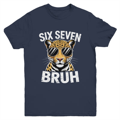 Boys Animal Print Leopard Bruh Cheetah 67 Meme Six Seven Youth Shirt | teecentury