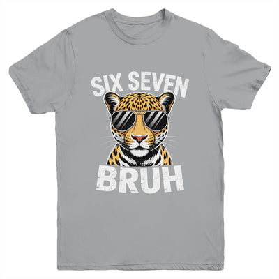 Boys Animal Print Leopard Bruh Cheetah 67 Meme Six Seven Youth Shirt | teecentury