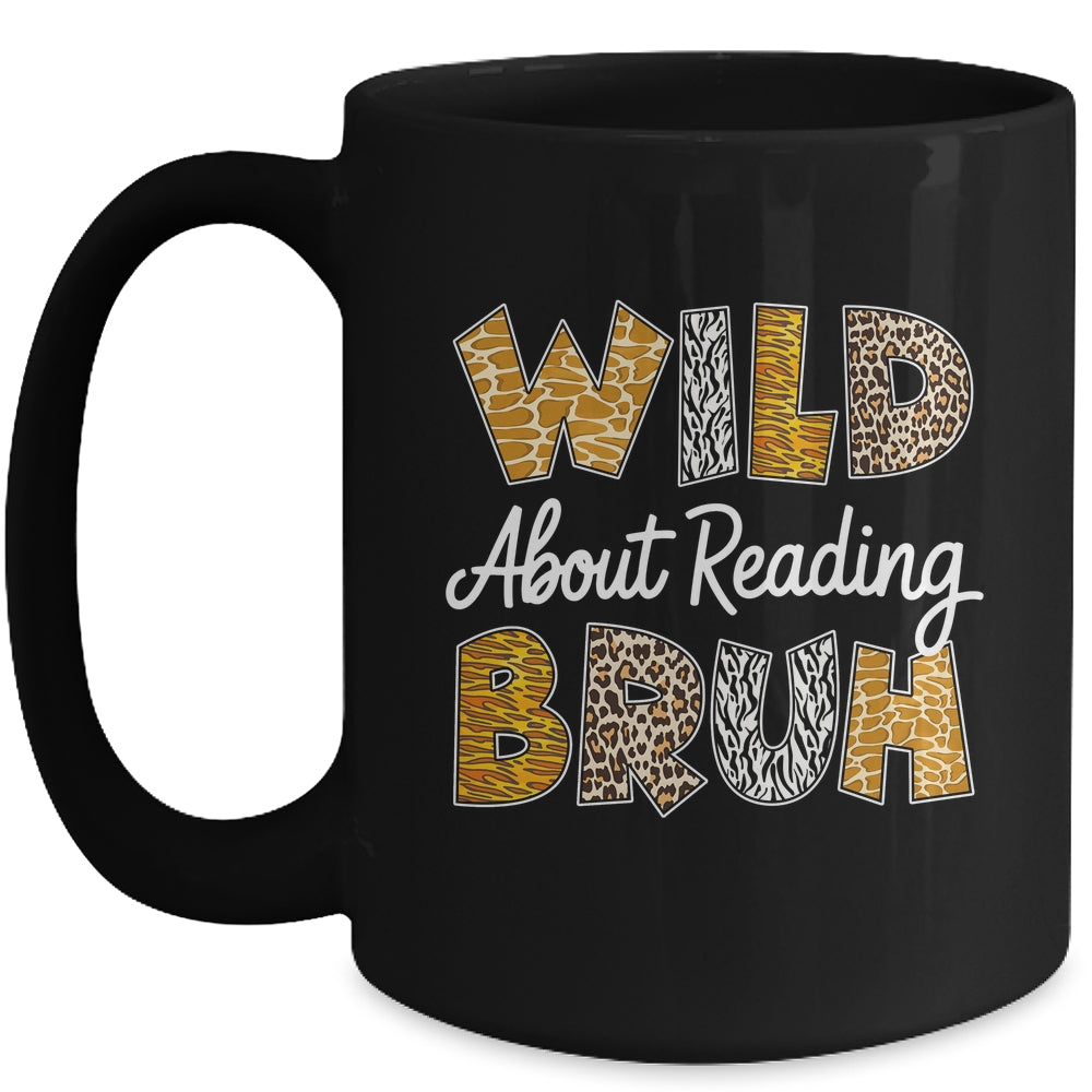 Boys Animal Print Wild About Reading BRUH Kids Book Lover Mug | teecentury