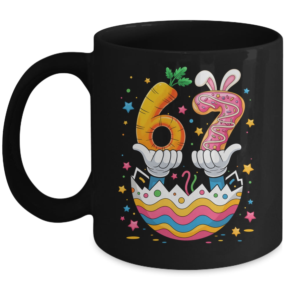 Boys Girls Easter Eggs Funny Bunny Six Seven 67 Memes 6 7 Mug | teecentury
