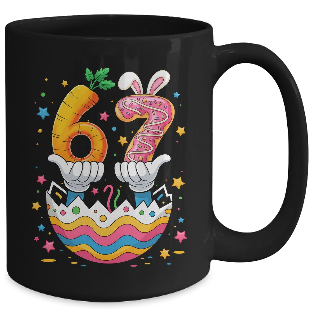 Boys Girls Easter Eggs Funny Bunny Six Seven 67 Memes 6 7 Mug | teecentury