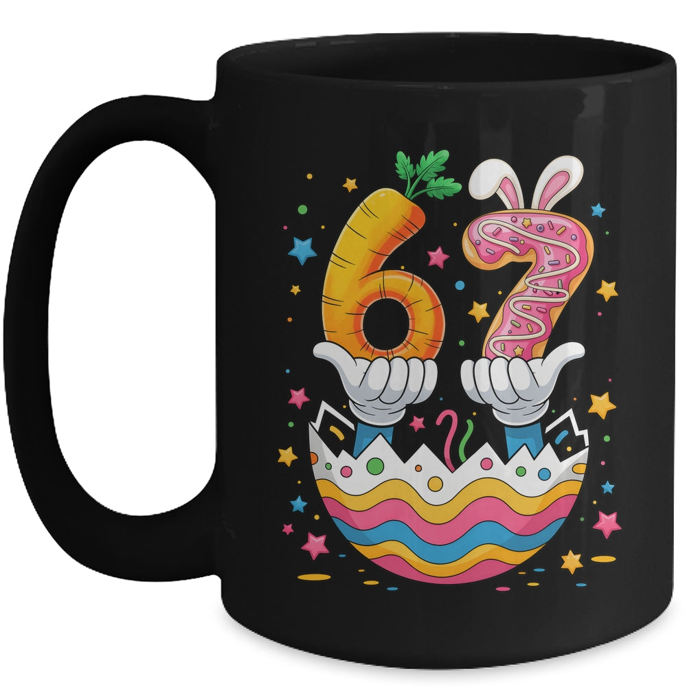 Boys Girls Easter Eggs Funny Bunny Six Seven 67 Memes 6 7 Mug | teecentury