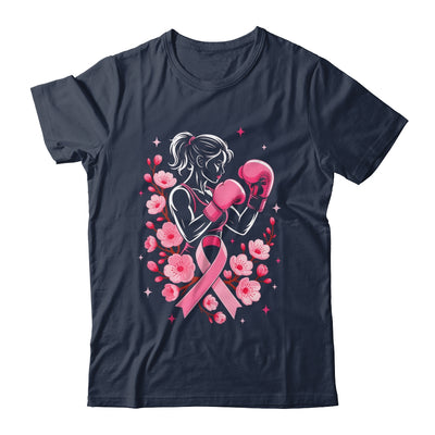 Breast Cancer Awareness Boxing Women Pink Ribbon Flower Shirt & Tank Top | teecentury