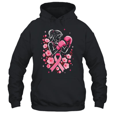 Breast Cancer Awareness Boxing Women Pink Ribbon Flower Shirt & Tank Top | teecentury