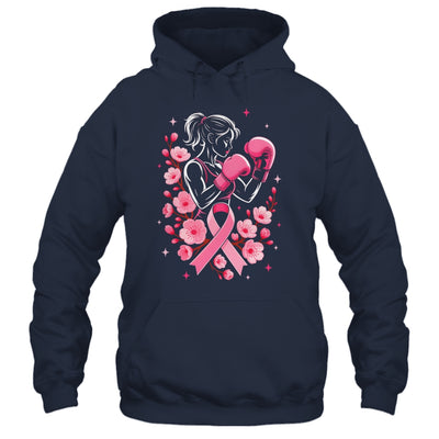 Breast Cancer Awareness Boxing Women Pink Ribbon Flower Shirt & Tank Top | teecentury