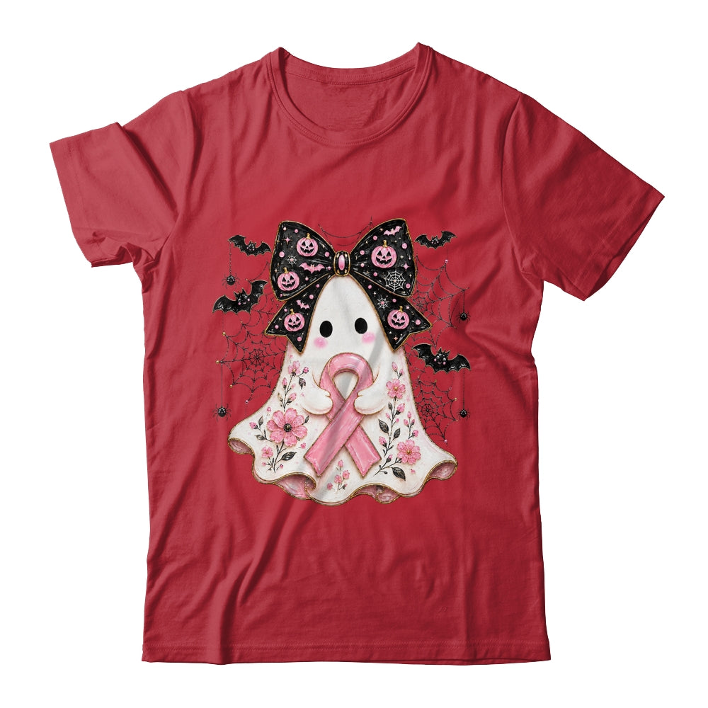 Breast Cancer Awareness Ghost Pink Ribbon Halloween Coquette Shirt & Sweatshirt | teecentury