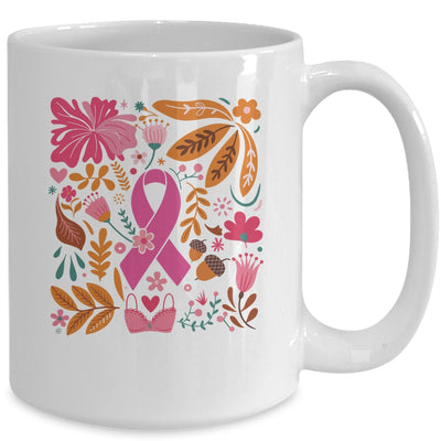 Breast Cancer Awareness Ribbon Boho Floral We Wear Pink Mug | teecentury