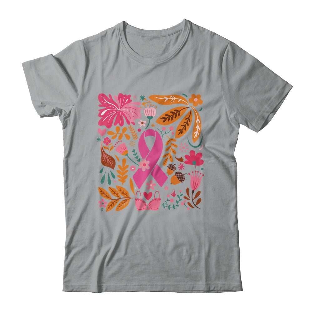 Breast Cancer Awareness Ribbon Boho Floral We Wear Pink Shirt & Tank Top | teecentury