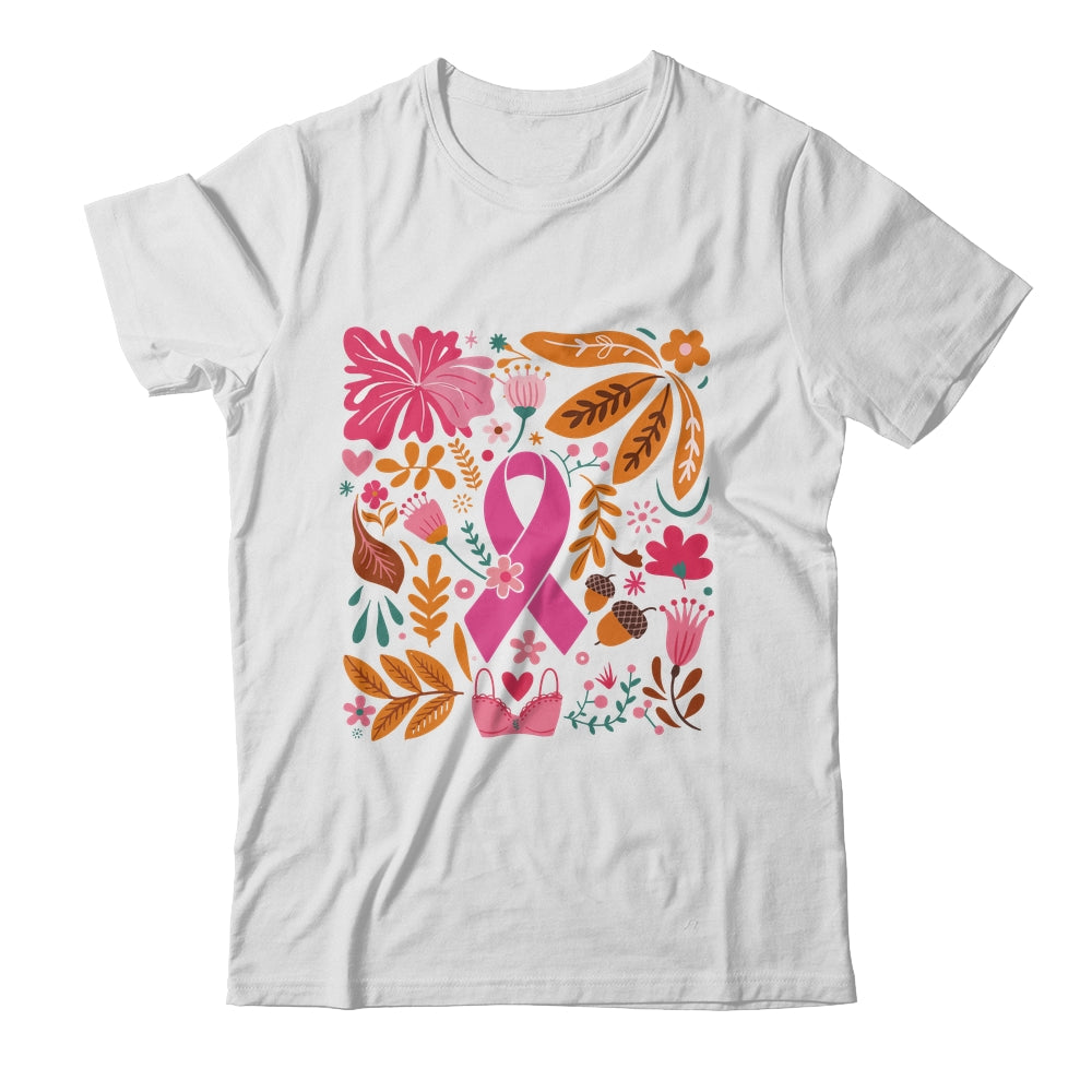 Breast Cancer Awareness Ribbon Boho Floral We Wear Pink Shirt & Tank Top | teecentury