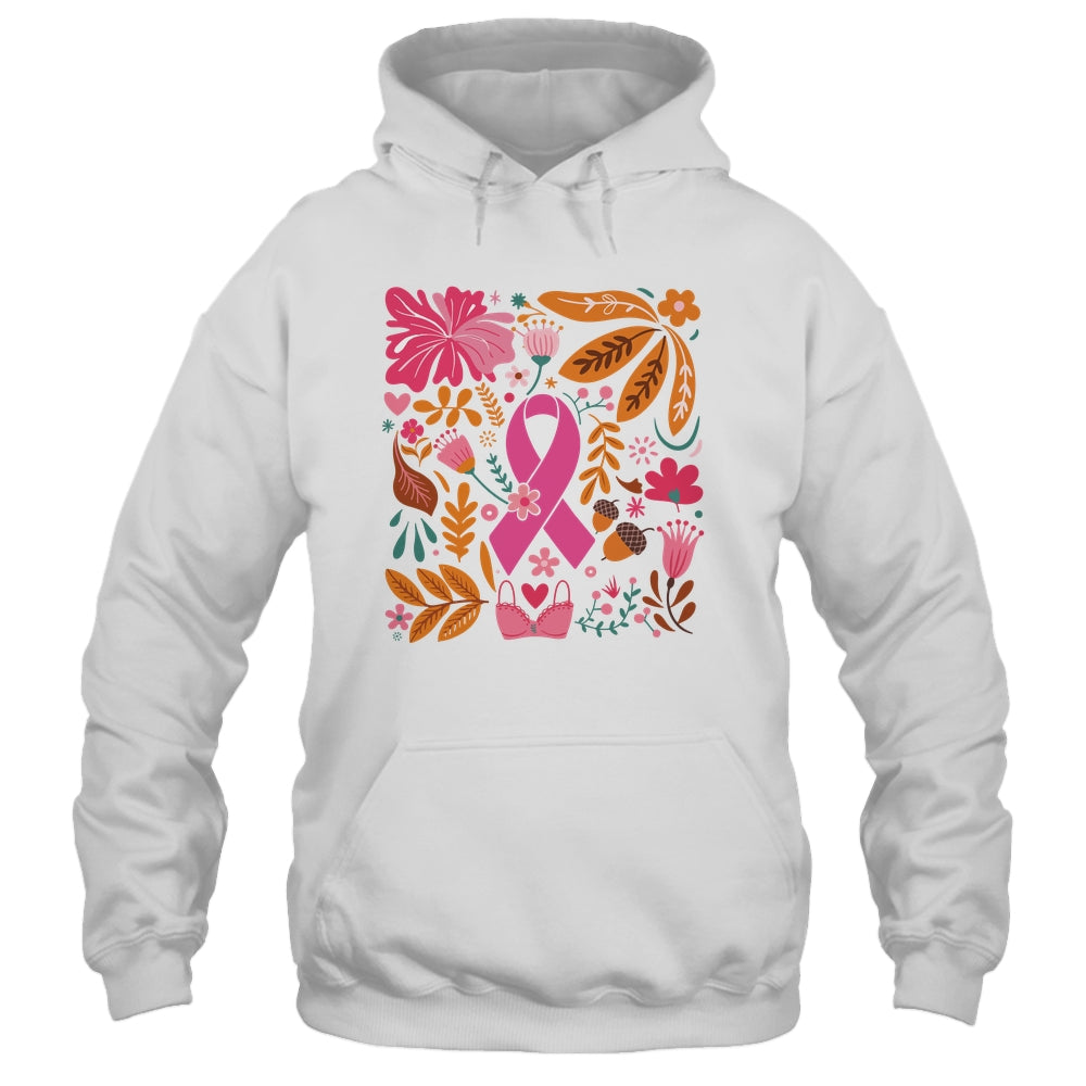 Breast Cancer Awareness Ribbon Boho Floral We Wear Pink Shirt & Tank Top | teecentury