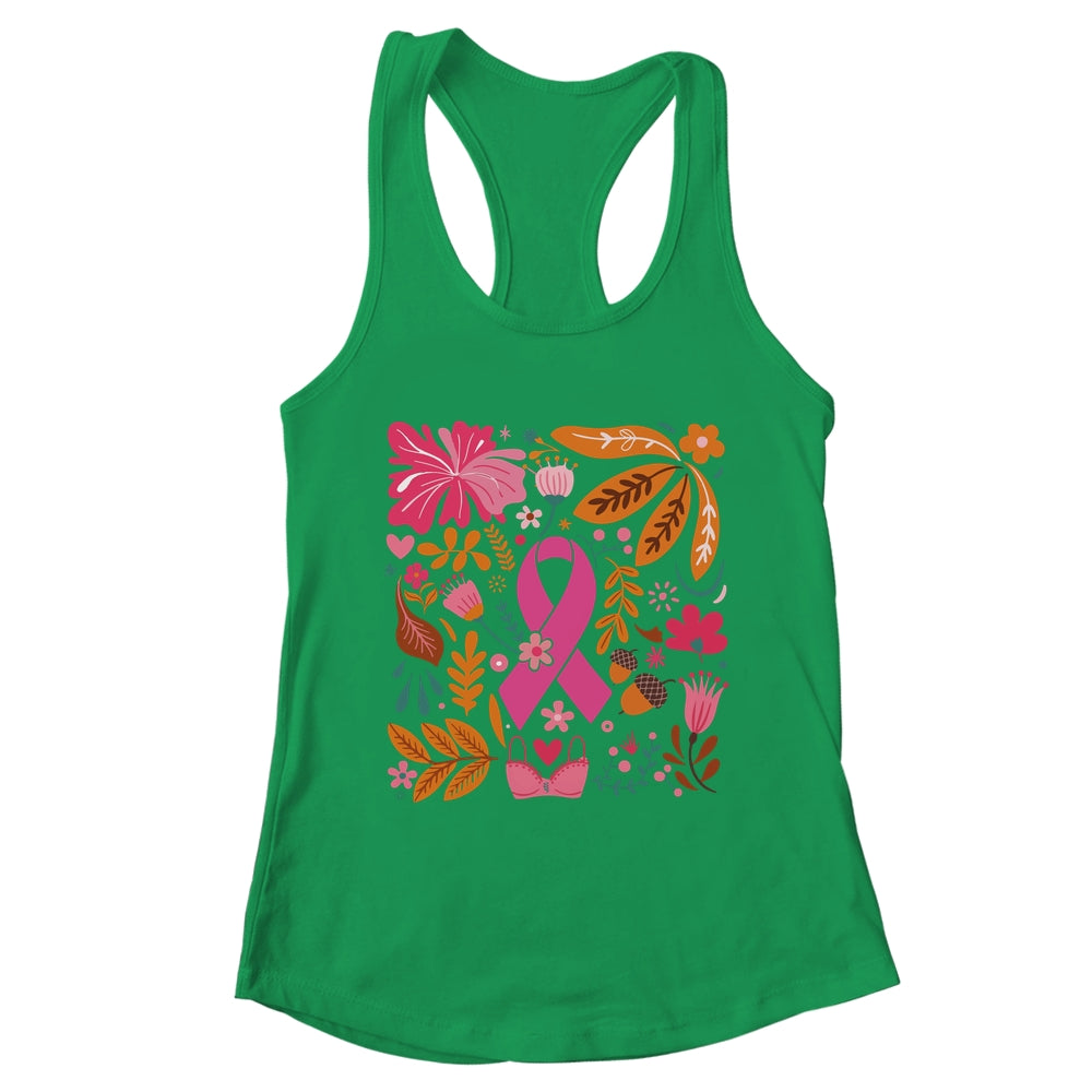 Breast Cancer Awareness Ribbon Boho Floral We Wear Pink Shirt & Tank Top | teecentury