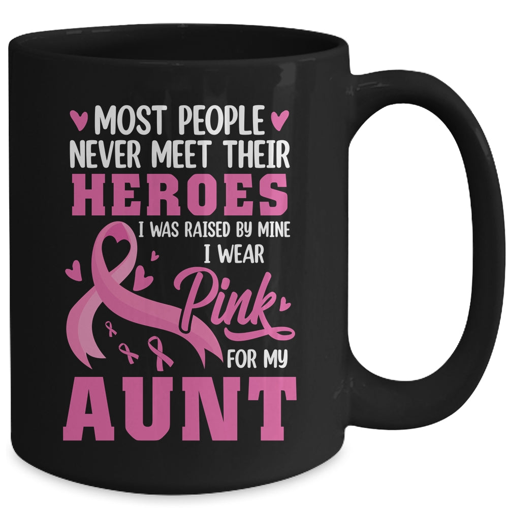 Breast Cancer Awareness Wear Pink For My Aunt Support Kids Mug | teecentury