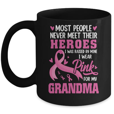 Breast Cancer Awareness Wear Pink For My Grandma Support Kids Mug | teecentury