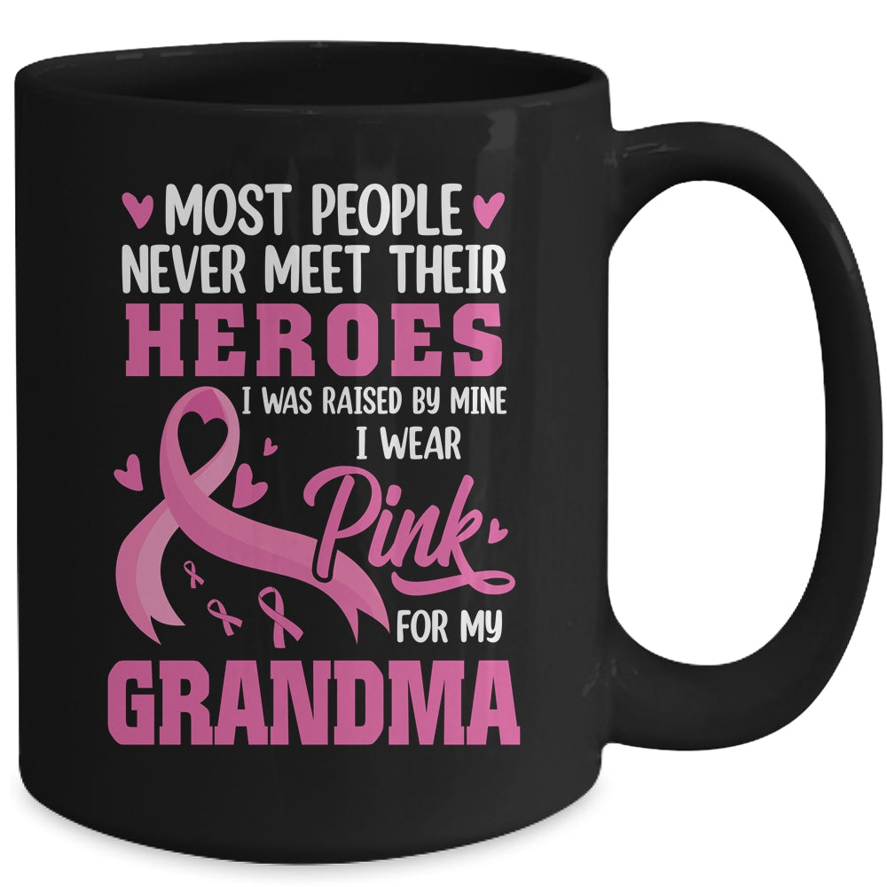 Breast Cancer Awareness Wear Pink For My Grandma Support Kids Mug | teecentury