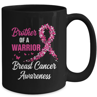 Breast Cancer Fighter Awareness Brother Of A Warrior Mug | teecentury