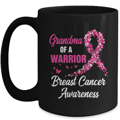 Breast Cancer Fighter Awareness Grandma Of A Warrior Mug | teecentury