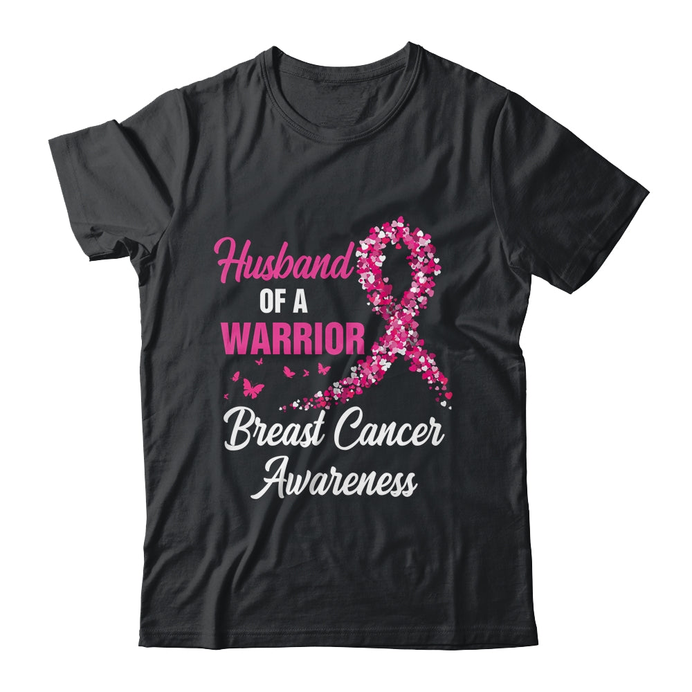 Breast Cancer Fighter Awareness Husband Of A Warrior Shirt & Hoodie | teecentury