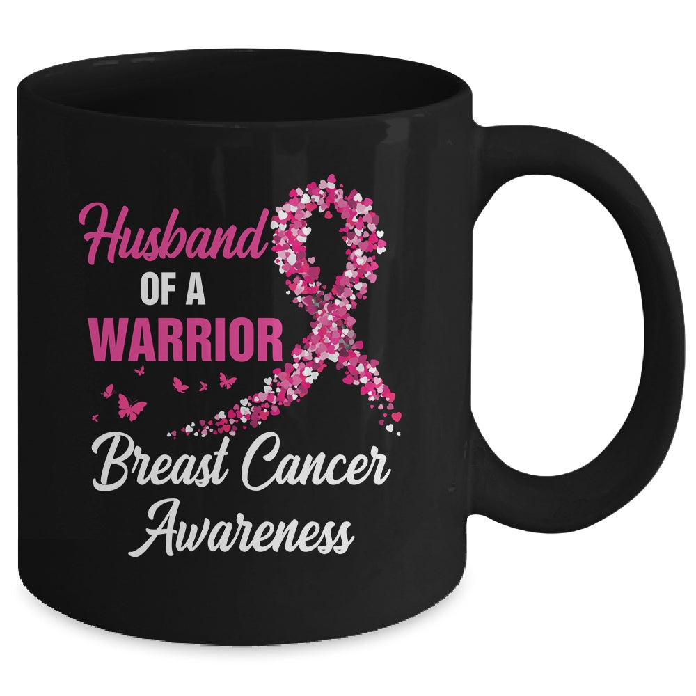 Breast Cancer Fighter Awareness Husband Of A Warrior Mug | teecentury