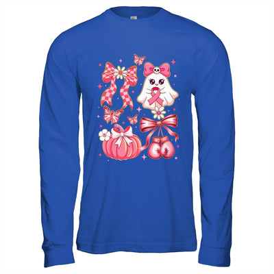 Breast Cancer Ghost Coquette Pink Ribbon Halloween Pumpkin Shirt & Hoodie | teecentury