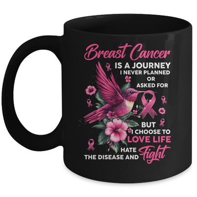 Breast Cancer Is A Journey I Never Planned Awareness Support Mug | teecentury