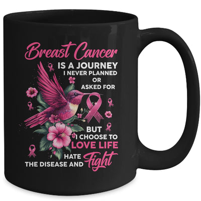 Breast Cancer Is A Journey I Never Planned Awareness Support Mug | teecentury
