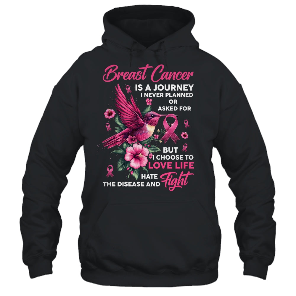 Breast Cancer Is A Journey I Never Planned Awareness Support Shirt & Hoodie | teecentury