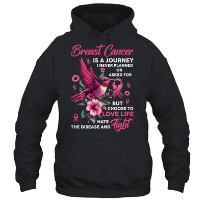 Breast Cancer Is A Journey I Never Planned Awareness Support Shirt & Hoodie | teecentury