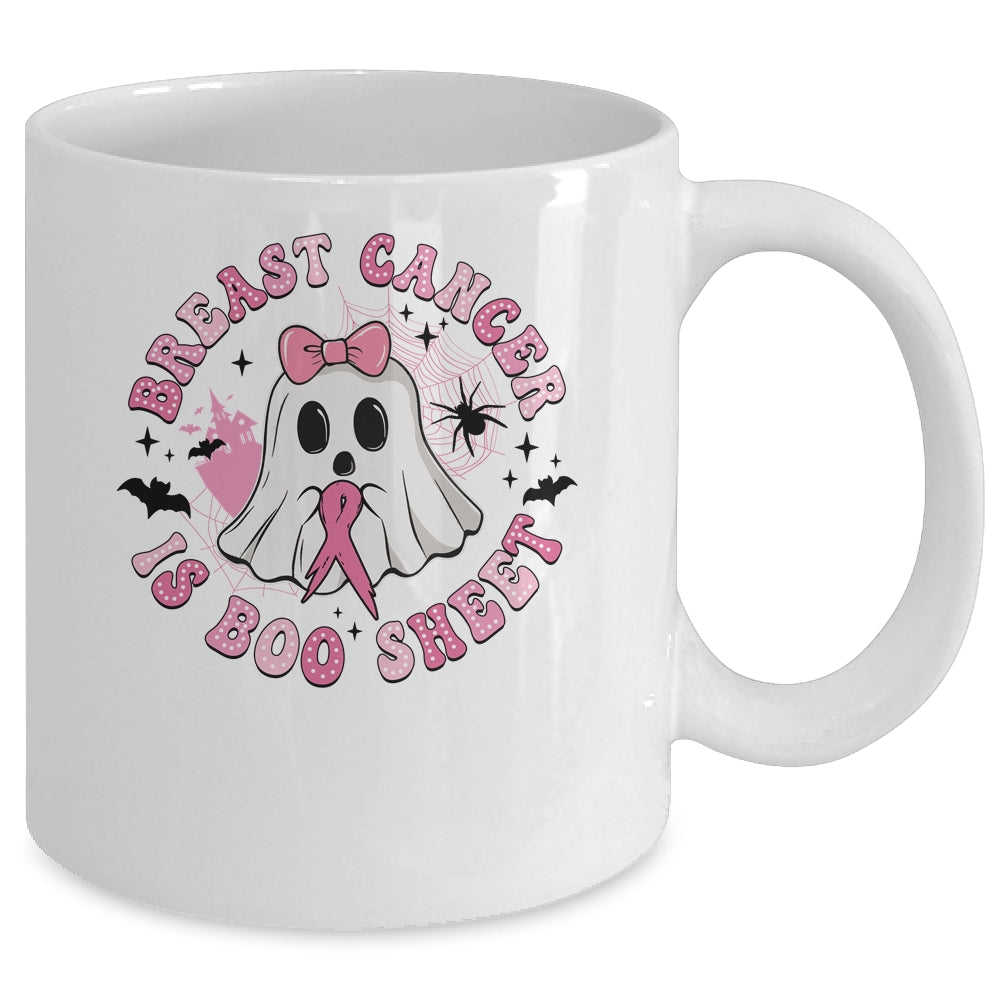 Breast Cancer Is Boo Sheet Retro Breast Cancer Halloween Ghost Mug | teecentury