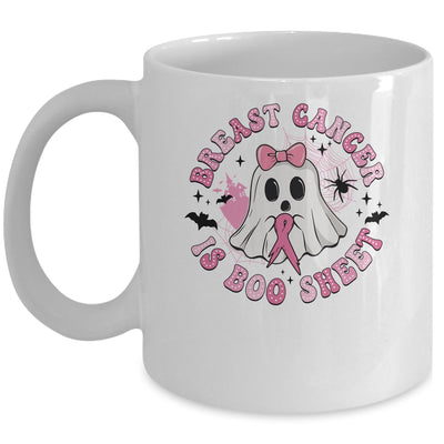Breast Cancer Is Boo Sheet Retro Breast Cancer Halloween Ghost Mug | teecentury