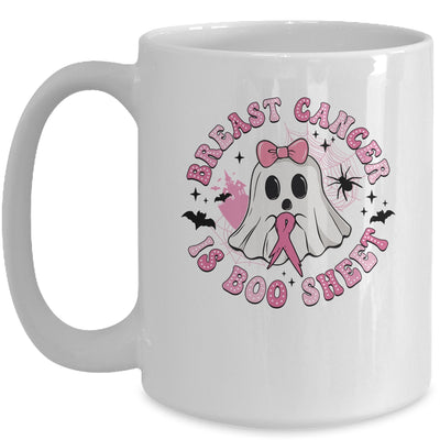Breast Cancer Is Boo Sheet Retro Breast Cancer Halloween Ghost Mug | teecentury