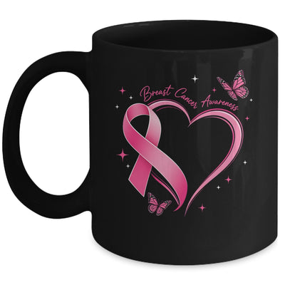 Breast Cancer Month Strong Pink Ribbon Heart Survivor Women Mug | teecentury