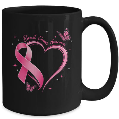 Breast Cancer Month Strong Pink Ribbon Heart Survivor Women Mug | teecentury