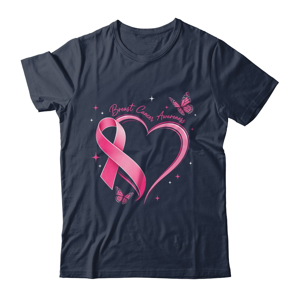 Breast Cancer Month Strong Pink Ribbon Heart Survivor Women Shirt & Hoodie | teecentury
