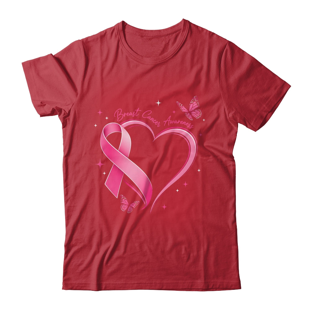 Breast Cancer Month Strong Pink Ribbon Heart Survivor Women Shirt & Hoodie | teecentury
