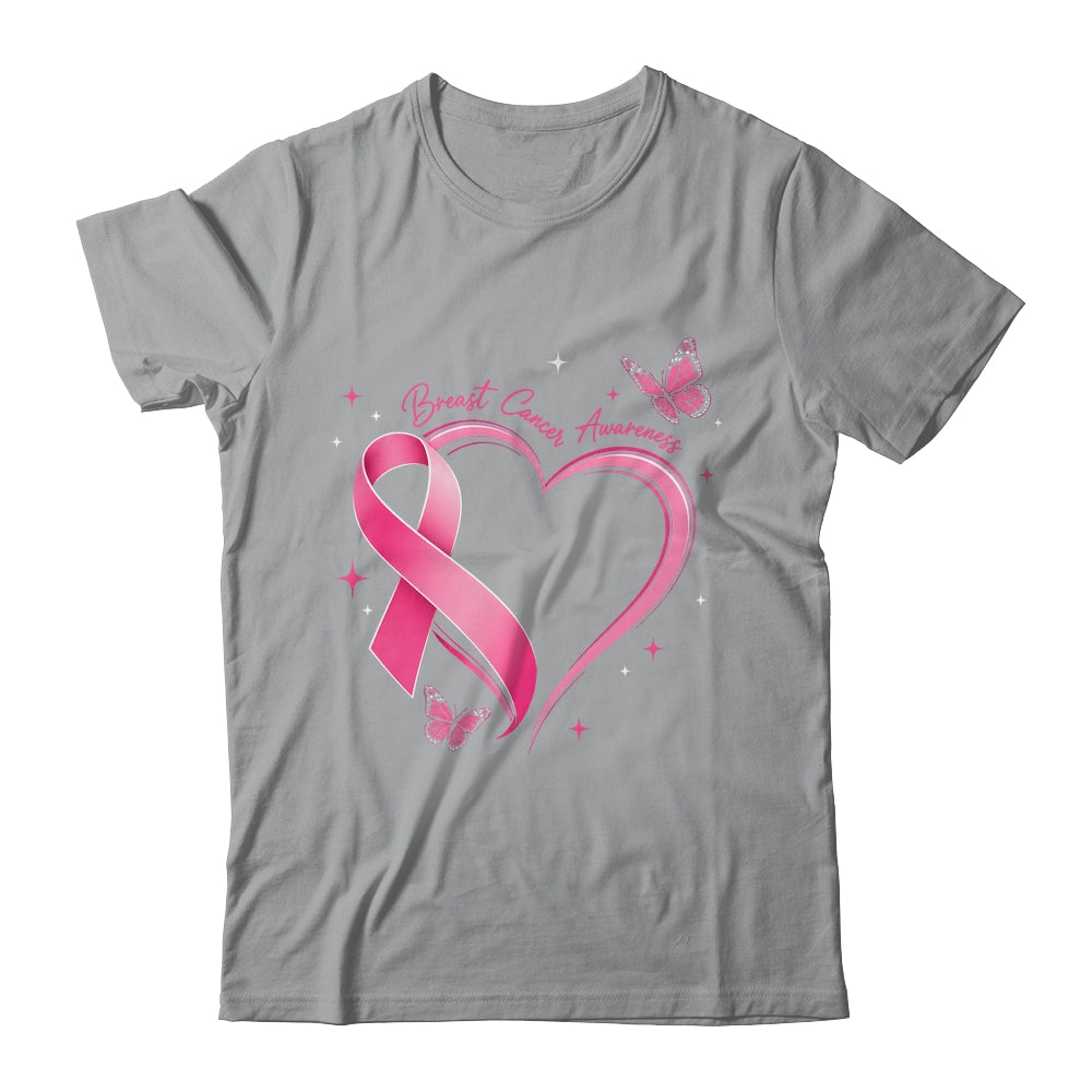 Breast Cancer Month Strong Pink Ribbon Heart Survivor Women Shirt & Hoodie | teecentury
