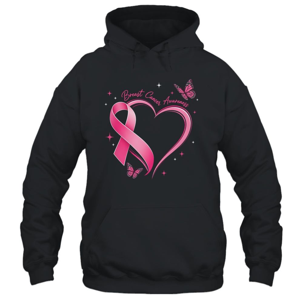 Breast Cancer Month Strong Pink Ribbon Heart Survivor Women Shirt & Hoodie | teecentury