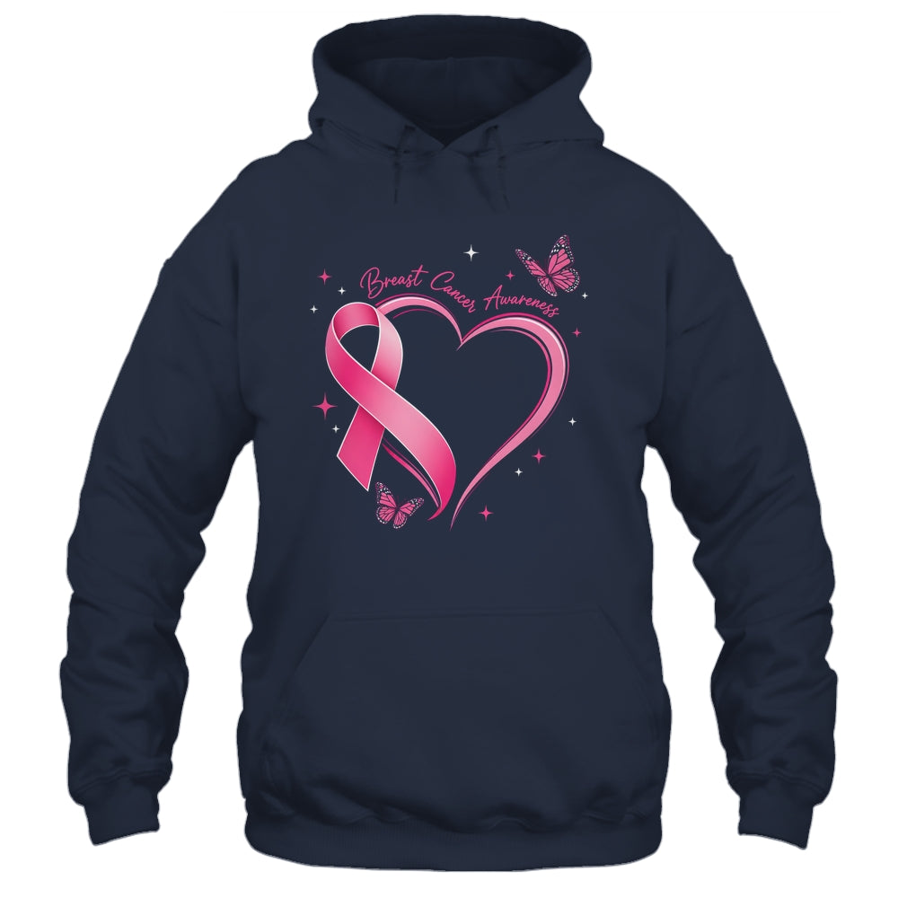 Breast Cancer Month Strong Pink Ribbon Heart Survivor Women Shirt & Hoodie | teecentury