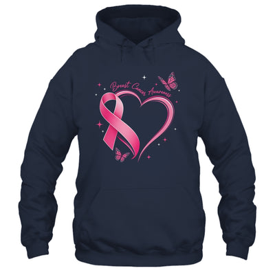Breast Cancer Month Strong Pink Ribbon Heart Survivor Women Shirt & Hoodie | teecentury