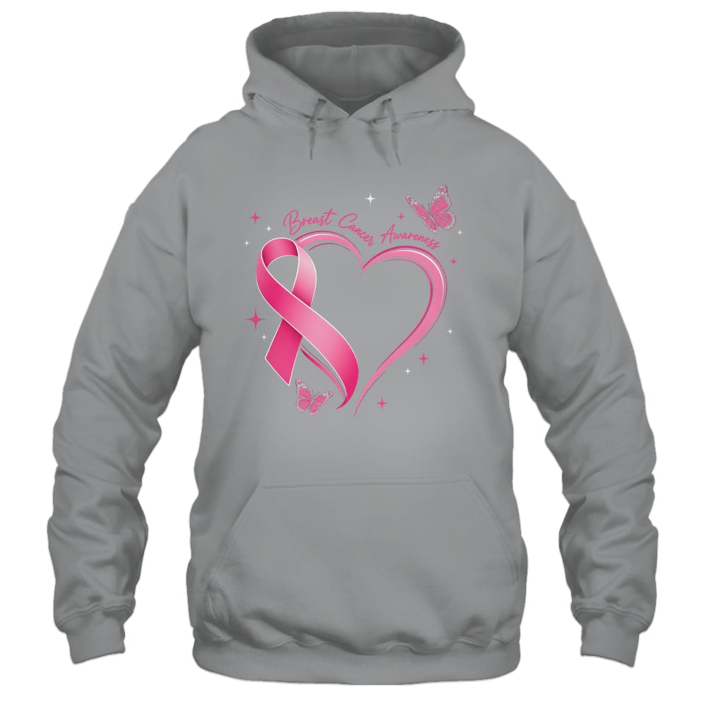 Breast Cancer Month Strong Pink Ribbon Heart Survivor Women Shirt & Hoodie | teecentury