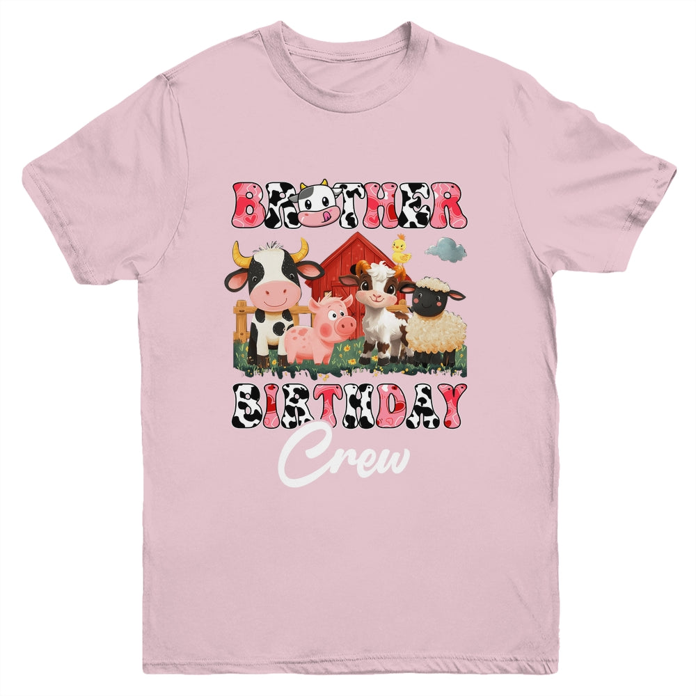 Brother Birthday Crew Farm Cow Birthday Boy Girl Family Youth Shirt | teecentury