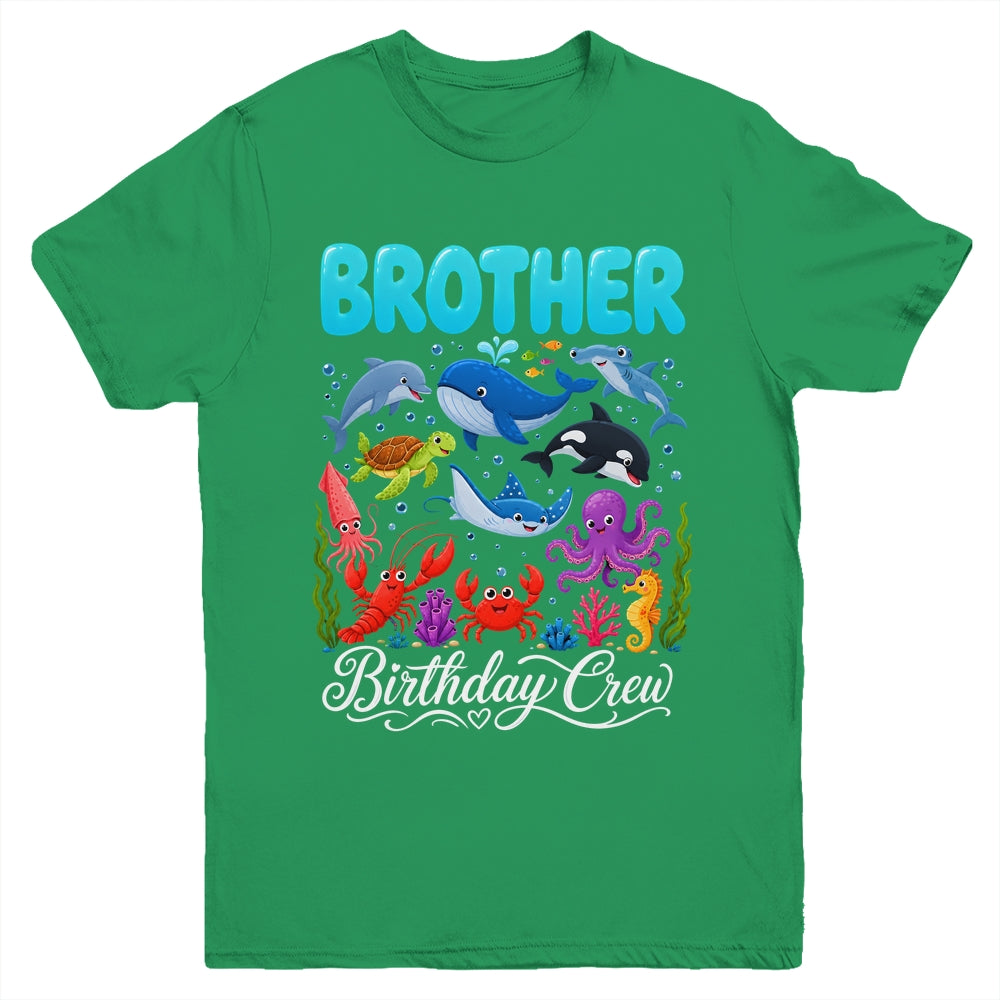 Brother Birthday Crew Ocean Animals Birthday Under Sea Youth Shirt | teecentury