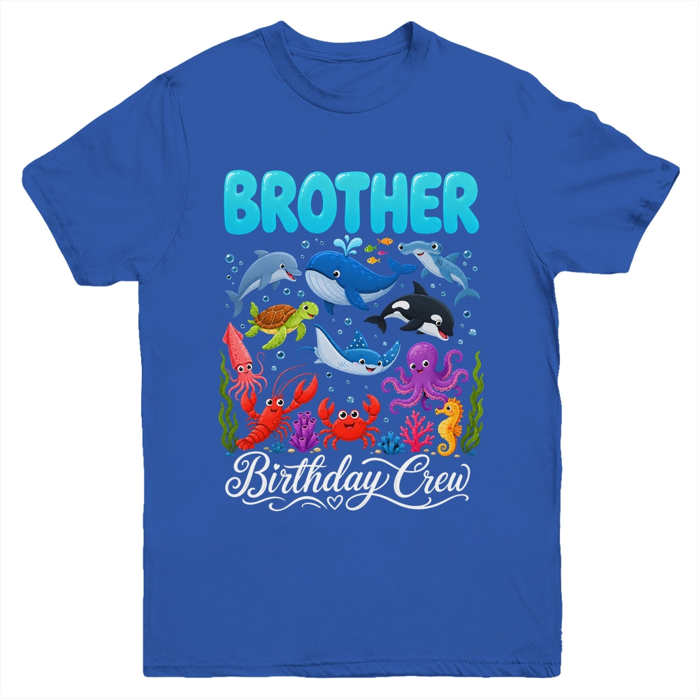 Brother Birthday Crew Ocean Animals Birthday Under Sea Youth Shirt | teecentury