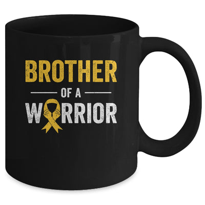 Brother Of A Warrior Childhood Cancer Awareness Family Ribbon Mug | teecentury