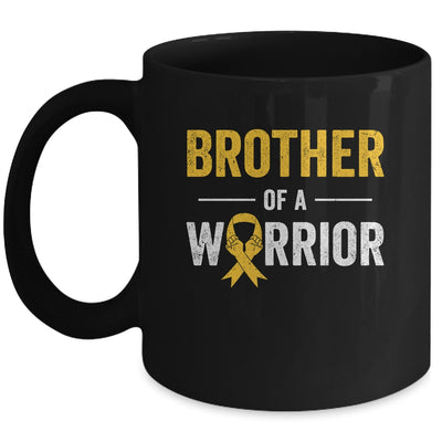 Brother Of A Warrior Childhood Cancer Awareness Family Ribbon Mug | teecentury