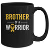 Brother Of A Warrior Childhood Cancer Awareness Family Ribbon Mug | teecentury