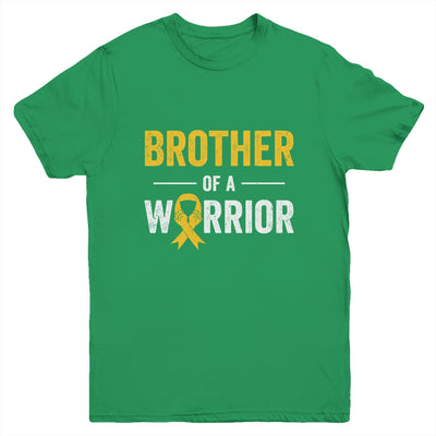 Brother Of A Warrior Childhood Cancer Awareness Family Ribbon Youth Shirt | teecentury