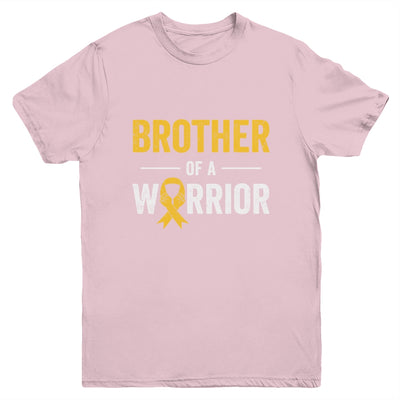 Brother Of A Warrior Childhood Cancer Awareness Family Ribbon Youth Shirt | teecentury