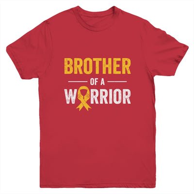 Brother Of A Warrior Childhood Cancer Awareness Family Ribbon Youth Shirt | teecentury