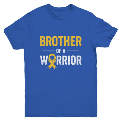 Brother Of A Warrior Childhood Cancer Awareness Family Ribbon Youth Shirt | teecentury